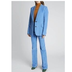 UEC Victoria Beckham blue corduroy oversized blazer size 4